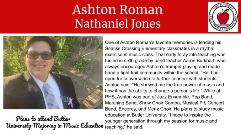 Ashton Roman, 2021 Nathaniel Jones scholarship recipient