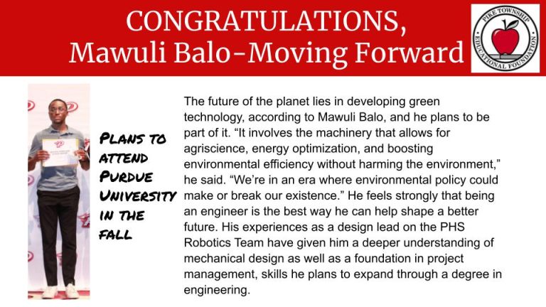 2021 Moving Forward scholarship recipient