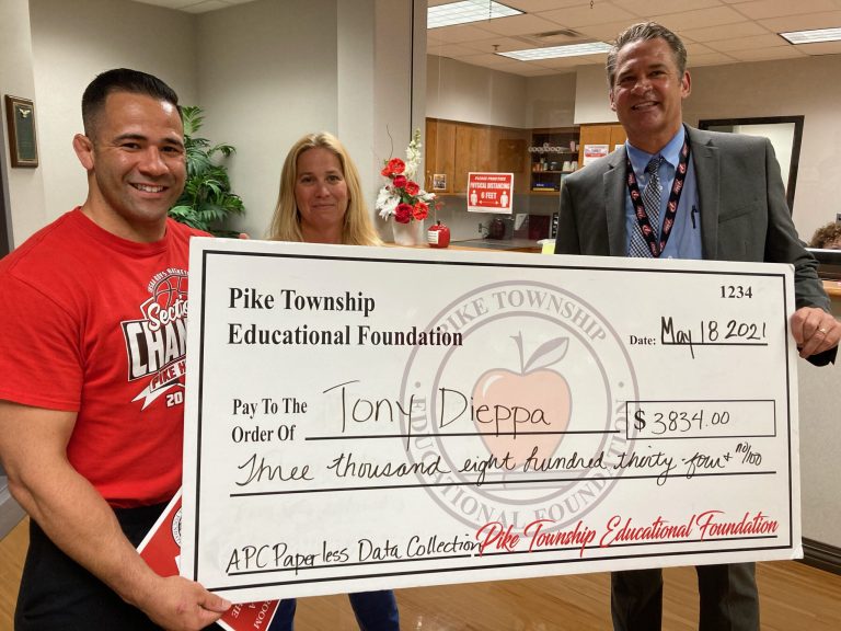 Tony Dieppa receiving a PTEF grant for APC Paperless Data Collection