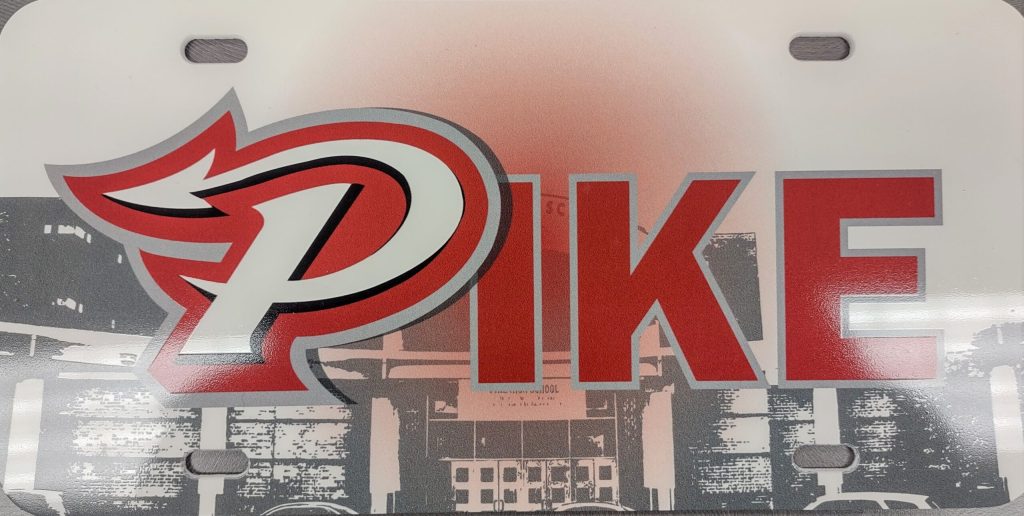 Red Pike front license plate