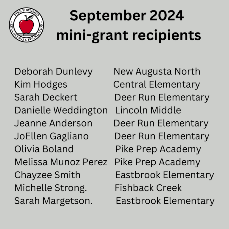 September 2024 PTEF mini-grant recipients