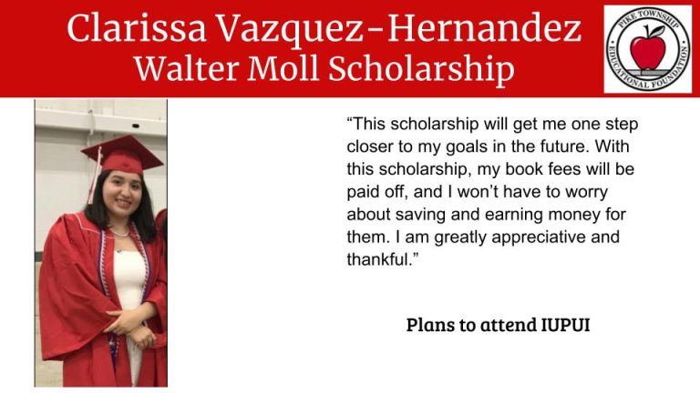 2021 PTEF scholarship recipient Vazquez
